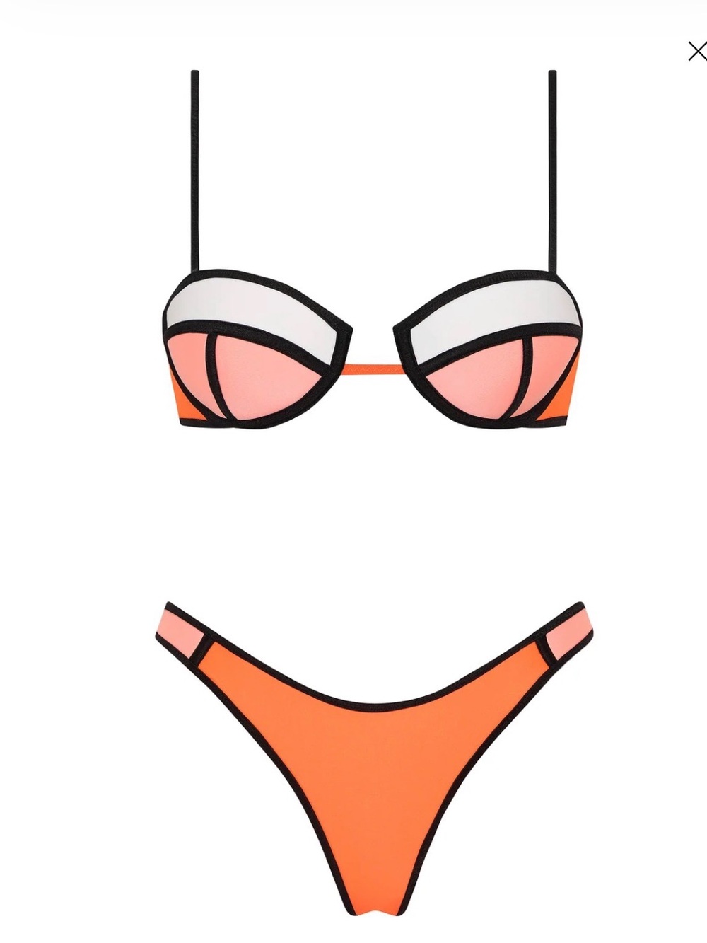 New Triangl POPPY - PEACH SORBET NEOPRENE BALCONETTE BIKINI SET